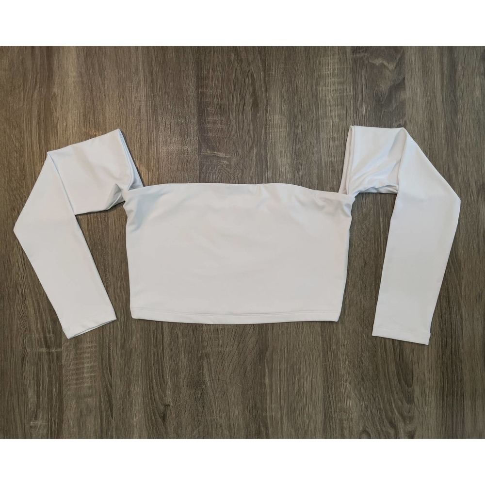 Susana Monaco White Long Sleeve Top XL Cropped Off-Shoulder Orig. Price $118.00
